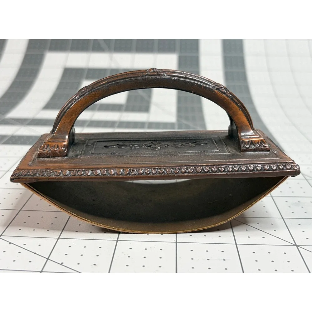 Antique Victorian Style Rocker Ink Blotter Copper Finish Floral Desk Accessory